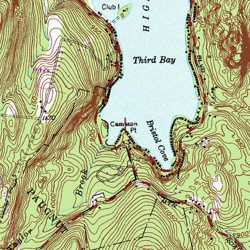 Topographic Map of Hatch Landing (historical), CT