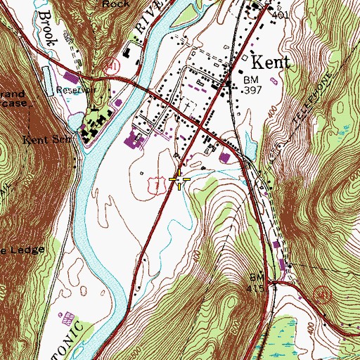 Topographic Map of Kent Art Association, CT