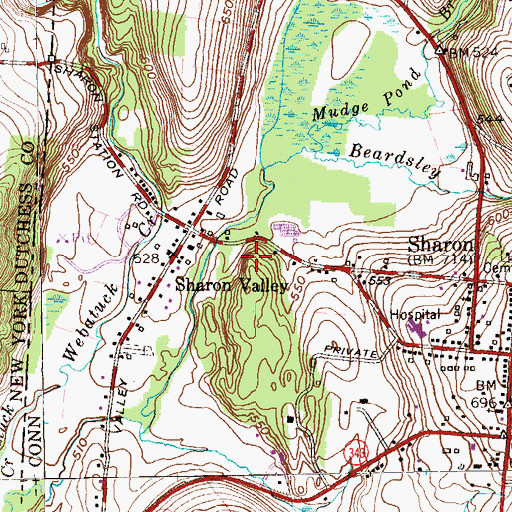 Topographic Map of King Hill, CT