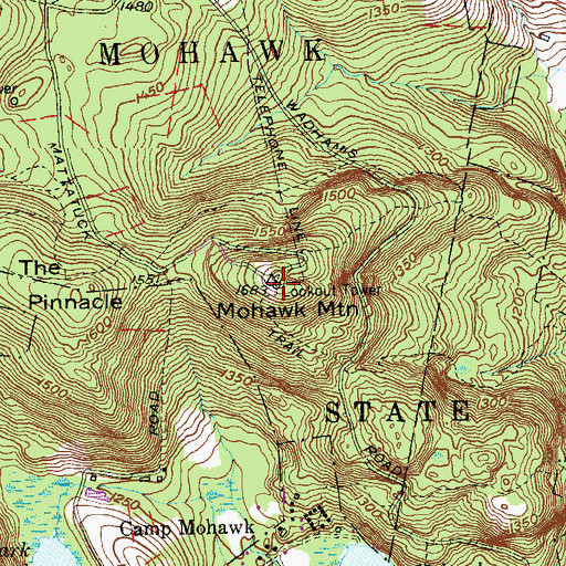 Topographic Map of Mohawk Tower, CT