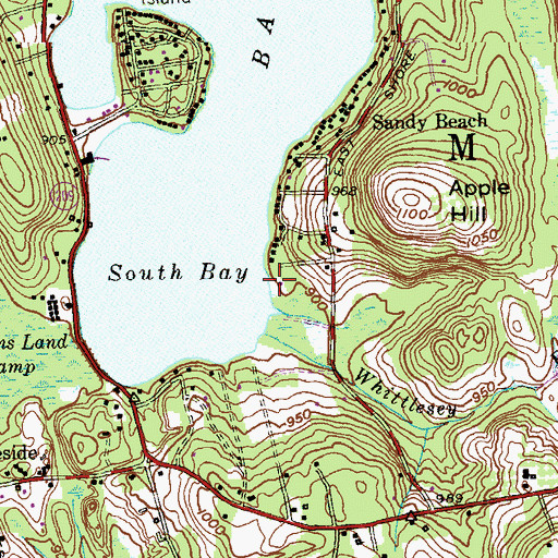 Topographic Map of Morris Town Beach, CT