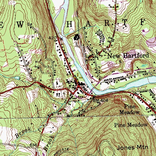 Topographic Map of New Hartford Town Hall, CT
