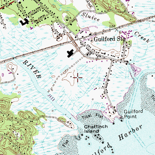 Topographic Map of Marsh Meadow, CT
