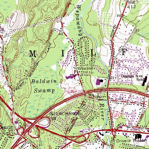 Topographic Map of Mathewson School, CT