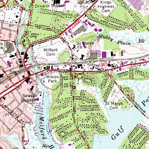 Topographic Map of Milford Academy, CT