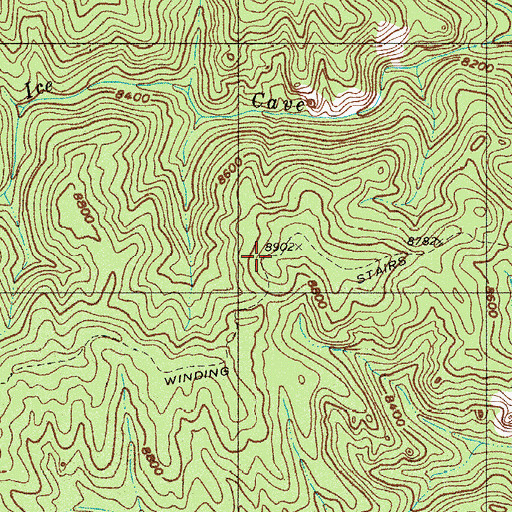 Topographic Map of Winding Stairs Trail, CO