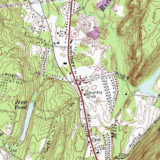 Topographic Map of Mount Carmel Center, CT