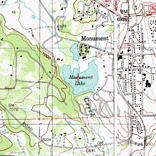 Topographic Map of Monument Lake, CO