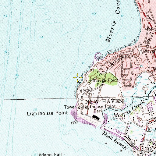 Topographic Map of New Haven Marina, CT