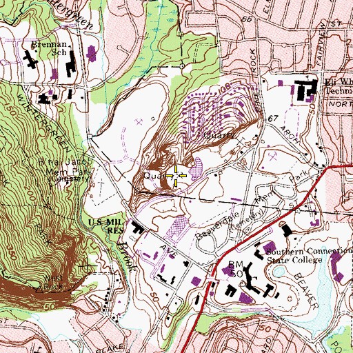 Topographic Map of Pine Rock, CT