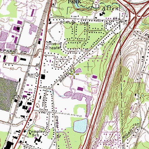Topographic Map of Pitch Pines Park, CT