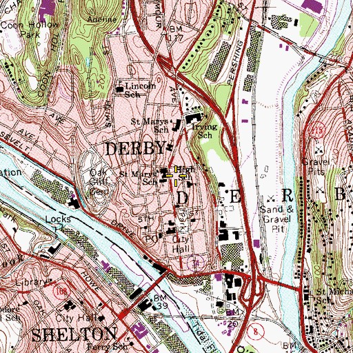 Topographic Map of Plaza on the Green Shopping Center, CT