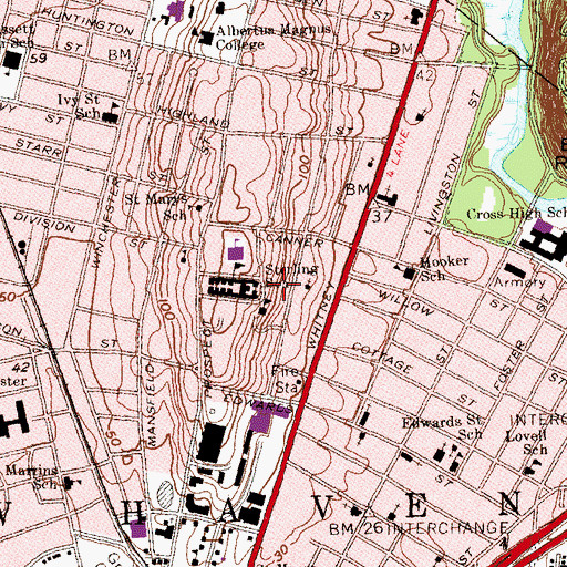 Topographic Map of Porter Building, CT