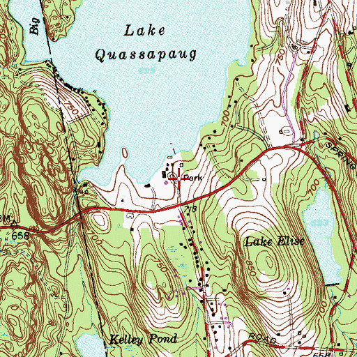 Topographic Map of Quassy Amusement Park, CT
