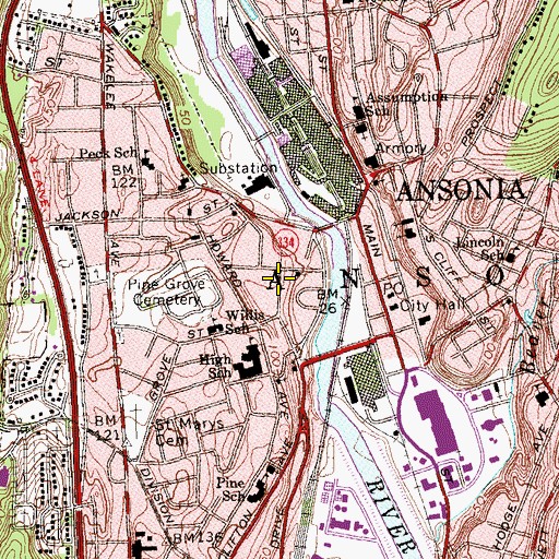 Topographic Map of Salvation Army, CT