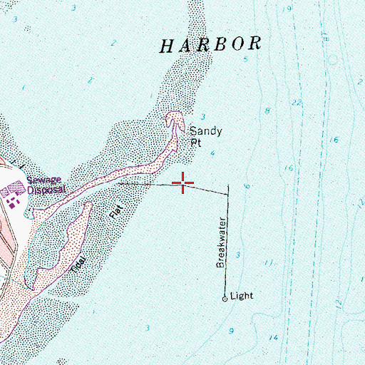 Topographic Map of Sandy Point Dike, CT