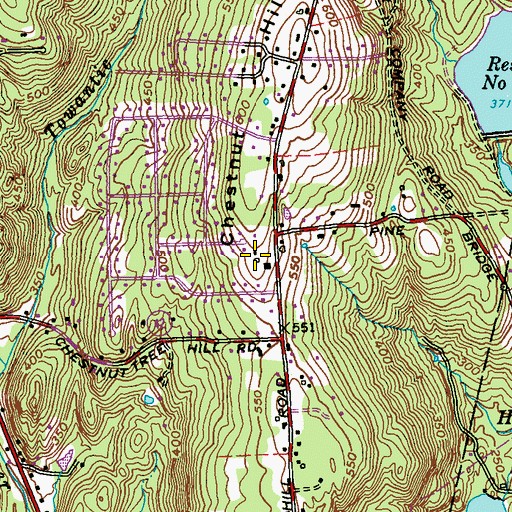 Topographic Map of Sanford Hill, CT