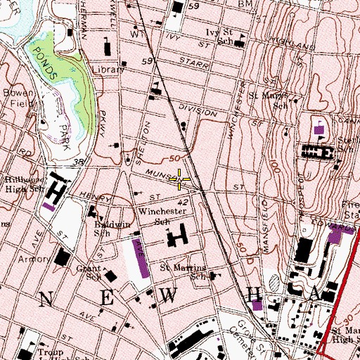 Topographic Map of Science Park Building 121, CT