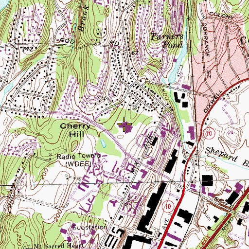 Topographic Map of Shepherd Glen School, CT