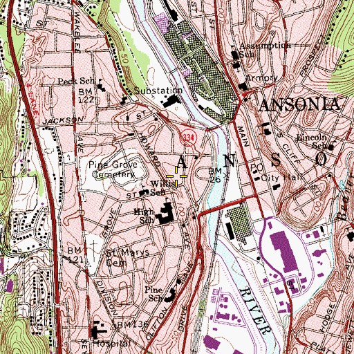 Topographic Map of Star Bethlehem Church, CT