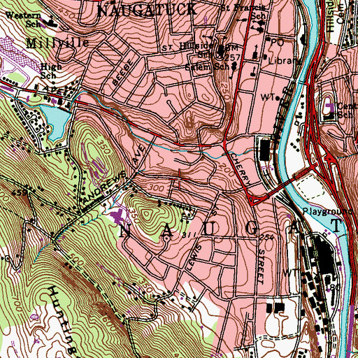 Topographic Map of Tigertown, CT