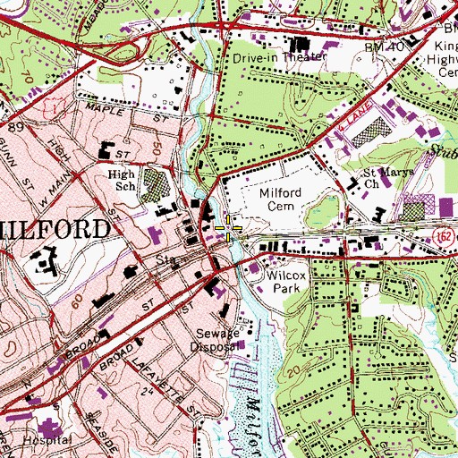 Topographic Map of Upper Lagoon, CT