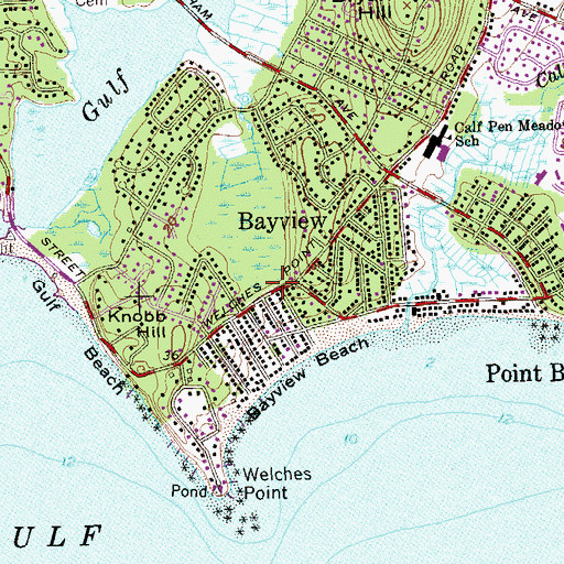 Topographic Map of Welchs Point Park, CT