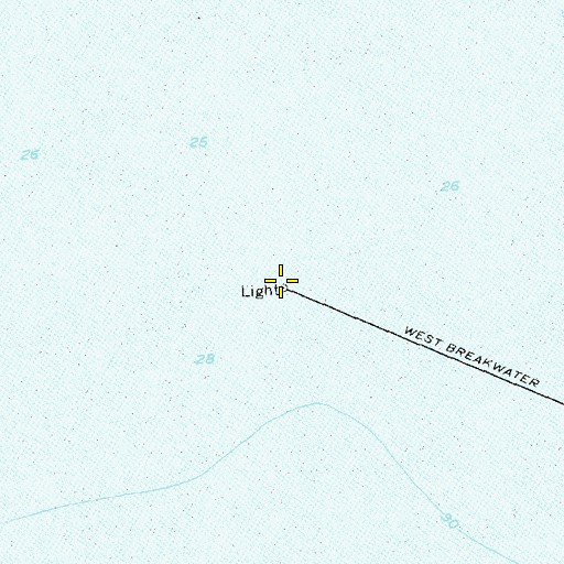 Topographic Map of West Breakwater Lighthouse, CT