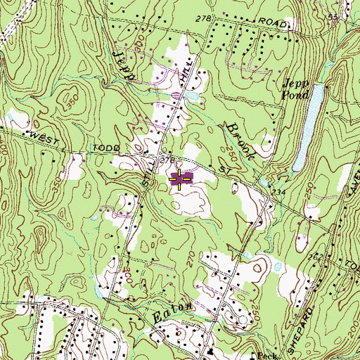 Topographic Map of West Woods School, CT