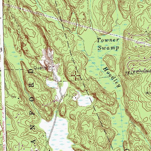 Topographic Map of West Woods Trail, CT