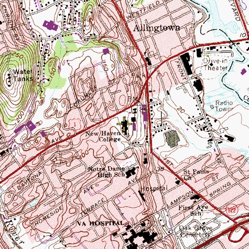 Topographic Map of Winchester Building, CT