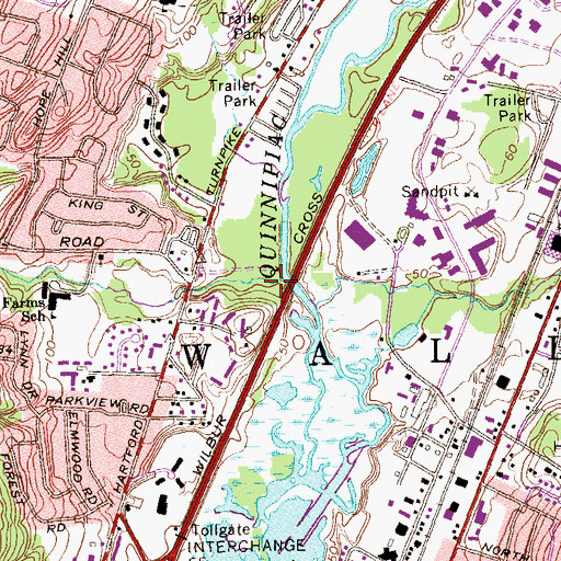 Topographic Map of Wooding Ice Pond (historical), CT
