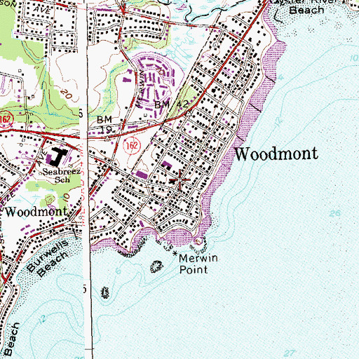 Topographic Map of Woodmont Station Post Office, CT