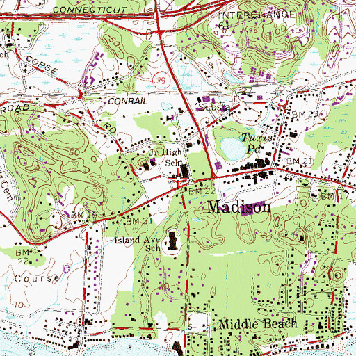 Topographic Map of Allis-Bushnell House and Museum, CT