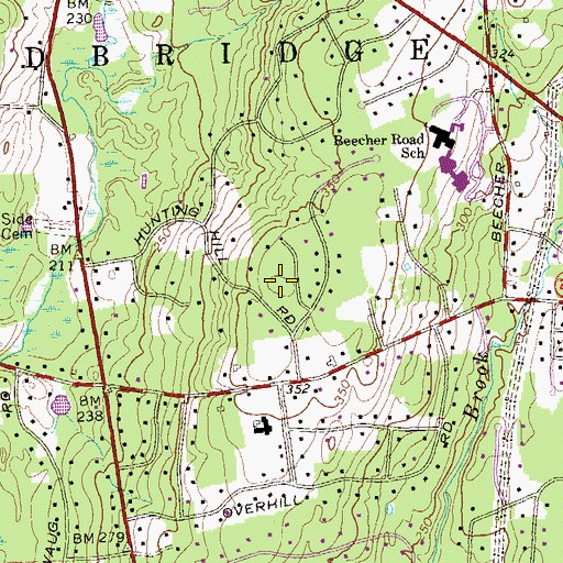 Topographic Map of Baldwin Hill, CT