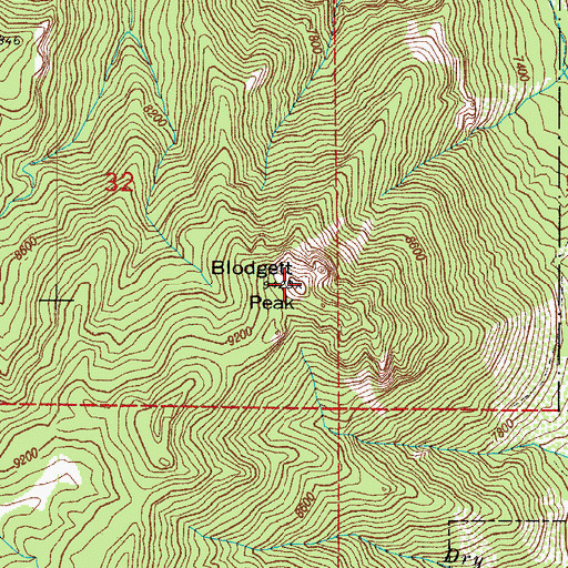 Topographic Map of Blodgett Peak, CO