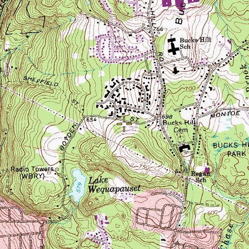 Topographic Map of Beth El Synagogue Cemetery, CT