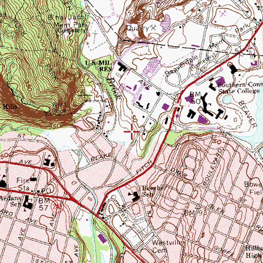 Topographic Map of Brownell Building, CT