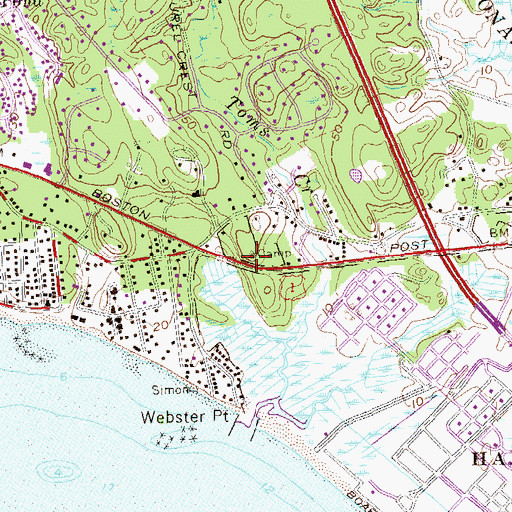 Topographic Map of Camp Hill, CT
