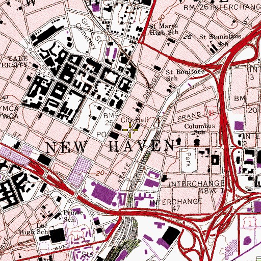 Topographic Map of Church Building, CT