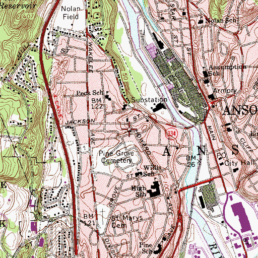 Topographic Map of Church of the Resurrection, CT