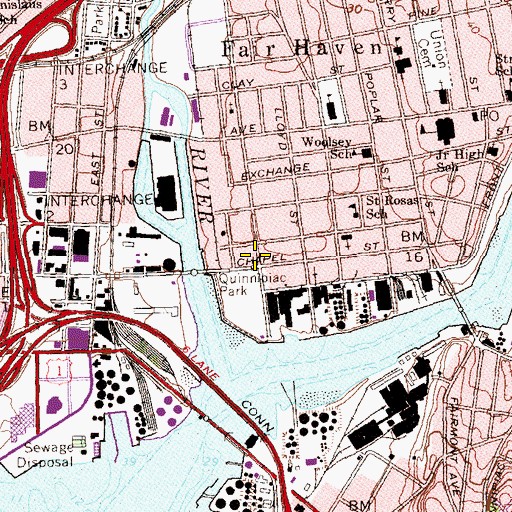 Topographic Map of Cold Spring School, CT
