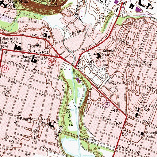 Topographic Map of Coogan Pavilion, CT