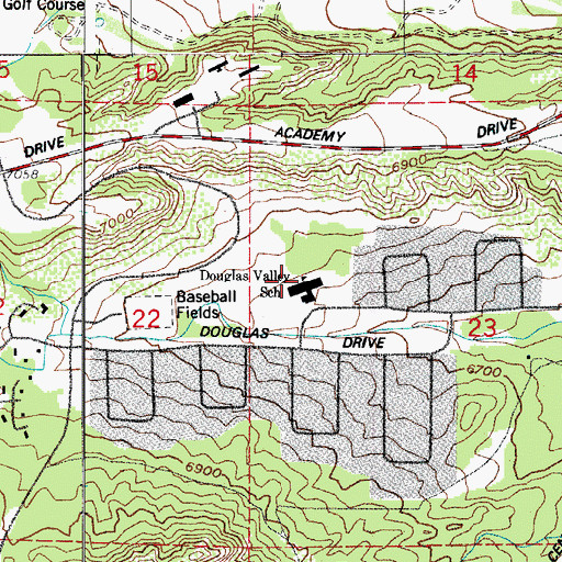 Topographic Map of Douglass Valley School, CO