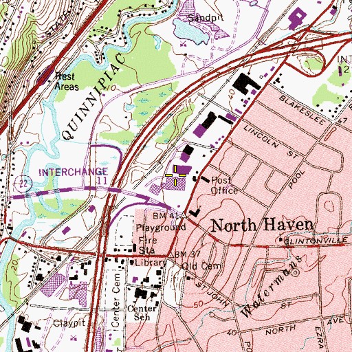 Topographic Map of Drazen Shopping Center, CT