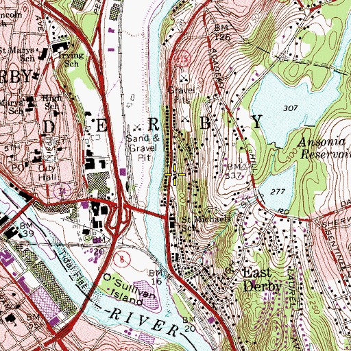 Topographic Map of First Congregational Church, CT