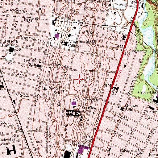 Topographic Map of Foote School, CT
