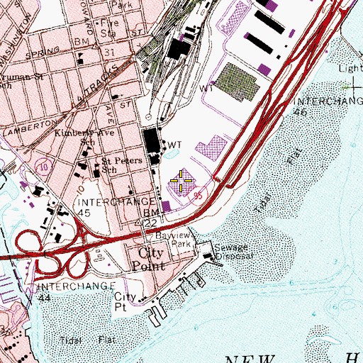 Topographic Map of Gateway Community-Technical College Library Media Center, CT