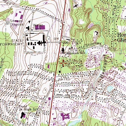 Topographic Map of Grace Baptist Church, CT