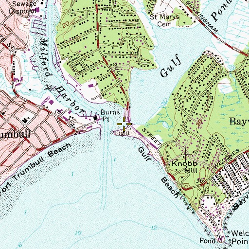 Topographic Map of Gulf Bridge, CT